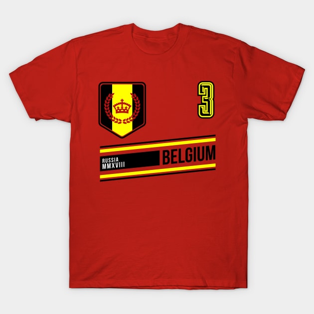 Belgium World Soccer Jersey Style Fan T-Shirt by CR8ART